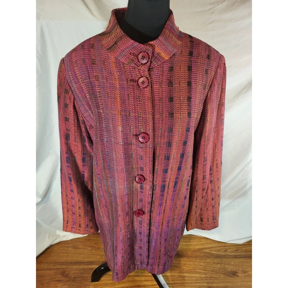Vintage Randall Darwell Size Large ‎ Pink Red Tones Womans Jacket Blazer OOAK